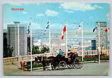 c1980s Montreal Atop Mount Royal Horse & Flags 4x6
