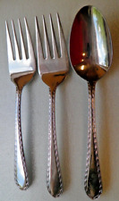 Towle 18/8 Stainless 3 pc Serving Forks & Spoon Diamond Antique Pattern Flatware picture