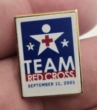 VTG Lapel Pinback Hat Pin Gold Tone Team Red Cross 9-11-2001 picture
