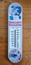 Vintage MUELLER's MACARONI Wooden Advertising Sign Thermometer 17.75