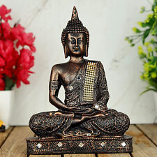 Polyresin Sitting Buddha Statue Showpiece Multicolor for Home Decor & Gifting picture