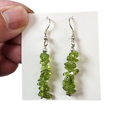 Peridot Chip Earrings in Sterling Silver Plated. 10 Pair Lot picture