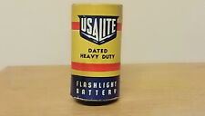 RARE 🇺🇸 VINTAGE 1953 USALITE DATED HEAVY DUTY FLASHLIGHT BATTERY D SIZE picture
