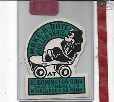 vintage lot roller rink decal Bloomington Minneapolis Mn. & ticket picture
