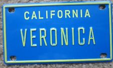 1970's California VERONICA Mini Bike Pedal Car Vanity Name License Plate picture
