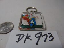 Vintage 1981 Smurf Keychain Key Chain W.B Co. Smurfette Love Heart Rainbow picture