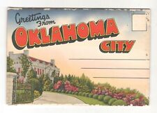GREETINGS FROM OKLAHOMA CITY OKLAHOMA VINTAGE POSTCARD FOLDER BOOKLET MX14 picture