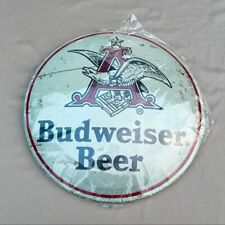 Vintage Budweiser Tin Metal Sign Anheuser Busch Beer Beechwood Bud RARE LIMITED picture