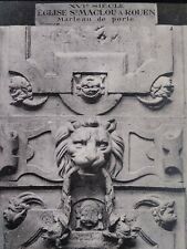 France Antique Postcard Early 1900s Rare Paris Door Sculpture Lion Rouen  picture