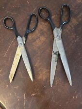 Sewing Shears Vintage Black Handle Metal Scissors (Lot of 2) 10
