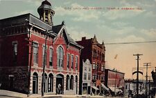 Wabash IN Indiana 1910s Downtown City Hall Freemasons Main Street Postcard P6 picture