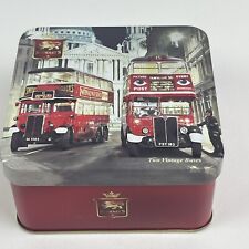 Stewarts Luxury Scottish Fudge Tin Container Two Vintage Buses picture
