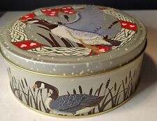 Vintage Canadian Goose Tin 7 in Blue Grey Red Nature Wilderness Holiday picture