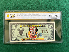 1999 $10 Disney Dollar Minnie Mouse BLUE VOID STAMP 55 PPQ RARE SERIAL A0000000A picture