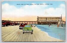 Postcard c1940 Daytona Beach Cars Casino Florida FL picture