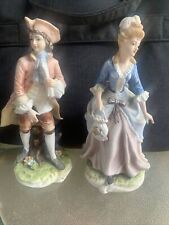 Pair Of Hand Painted Lefton china figurines. KW345 A&B. No Chips Or Cracks picture