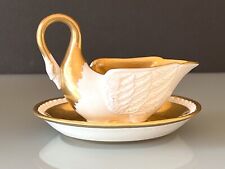 Antique French Porcelain Swan Cup & Saucer, Marked Dagoty, 19th century picture