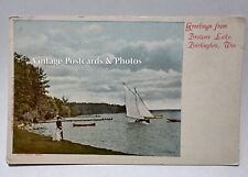 Burlington Wisconsin Browns Lake Undivided Back Vintage Postcard  picture