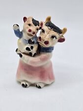 Vintage ceramic Pink Cow & Baby Salt and Pepper Shakers JAPAN collectible Cow picture
