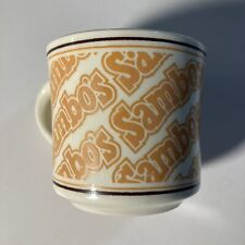 Vintage Sambo’s Diner Restaurant Coffee Mug Cup w/Orange Outline Print Logo 8oz. picture