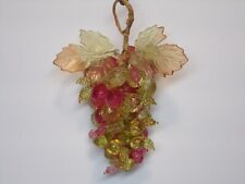 Vintage 1960's/1970's   Pink & Green Acrylic Grape Cluster   w/Loop For Hanging picture