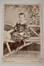 Antique Cabinet Card Photograph Adorable Well Dressed Victorian Boy Michigan   picture