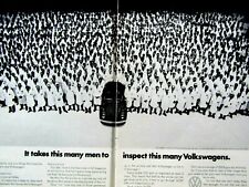 1969 Volkswagen Beetle Bug Inspectors 2 page Original Print Ad 8.5 x 11