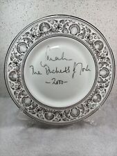 Wedgwood White Dolphin Dinner Plate R4652 10.75 Bone China Signed Sarah picture