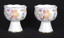(2) Vintage 1949 MINTON Floral B-1451 HADDON HALL Bone China EGG CUPS  3