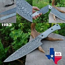 LOT OF 5 HAND FORGED BLANK BLADE DAMASCUS CHEF KNIFE MAKE YOUR OWN HANDLE-1193 picture