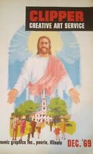 ADVERTISING ART CLIPPER 1969 JESUS POSTER ART CREATIVE USA 50X 70 SIZE MINT picture